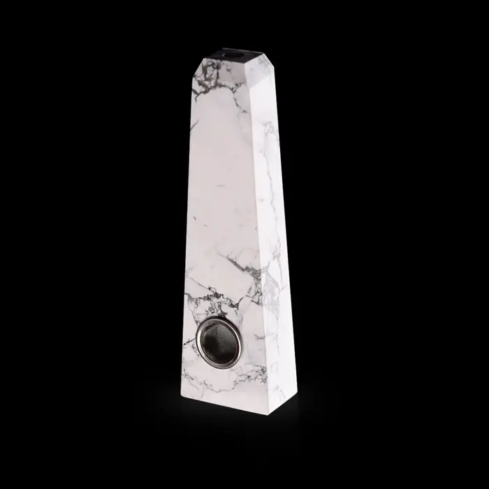 Flat head natural quartz white turquoise stone smoking crystal pipes